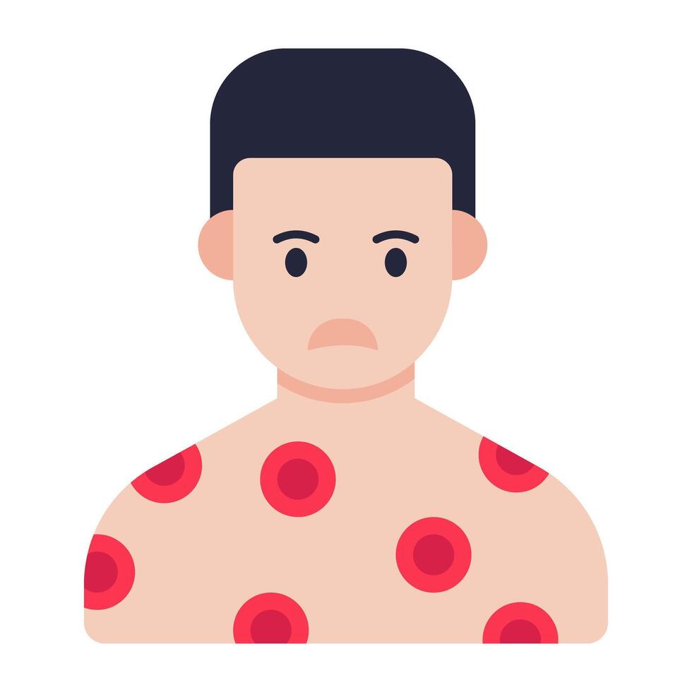 Editable design icon of body rashes vector