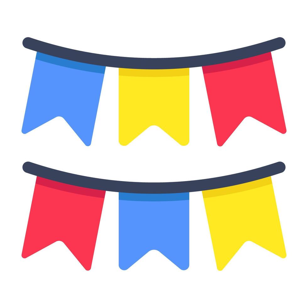 An icon of decor accessory, flat design of garlands vector