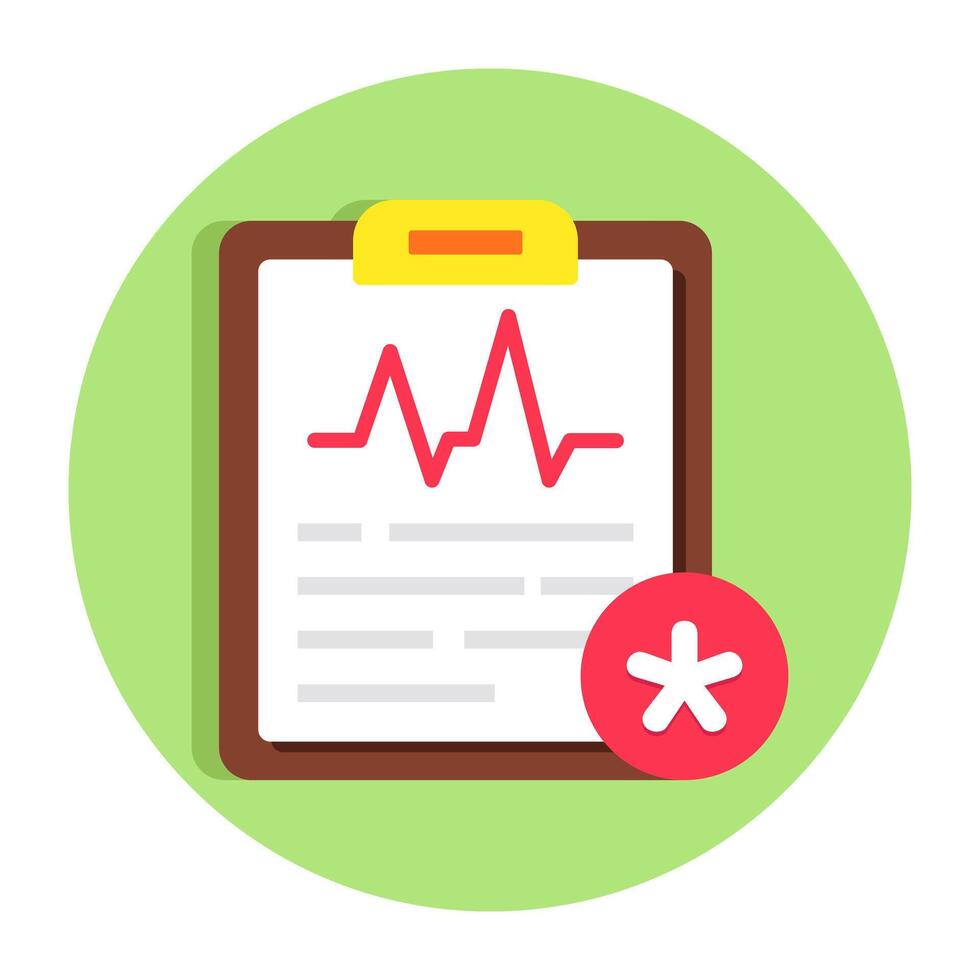 Flat design icon of ecg report vector