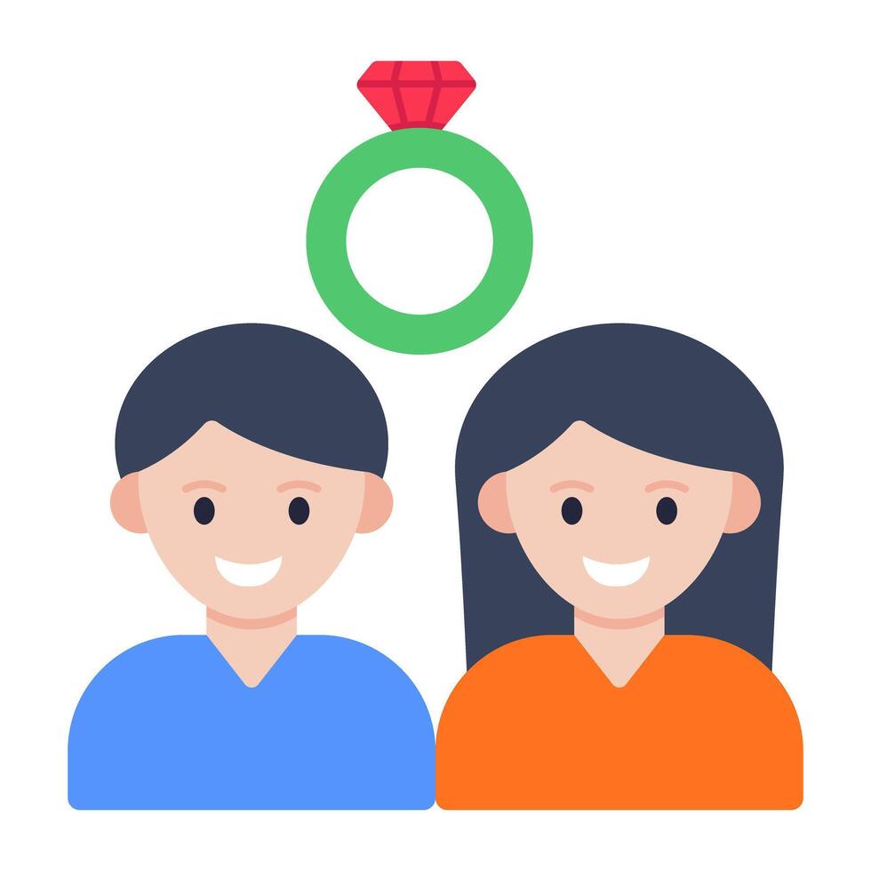 A unique design icon of engagement couple vector