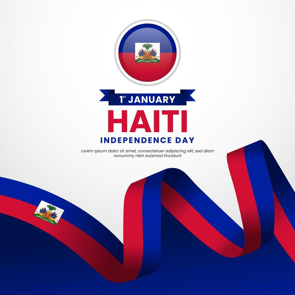 Haiti Independence Day square banner Background Design for post, feed, greeting cards vector