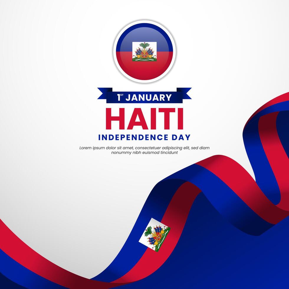 Haiti Independence Day square banner Background Design for post, feed, greeting cards vector