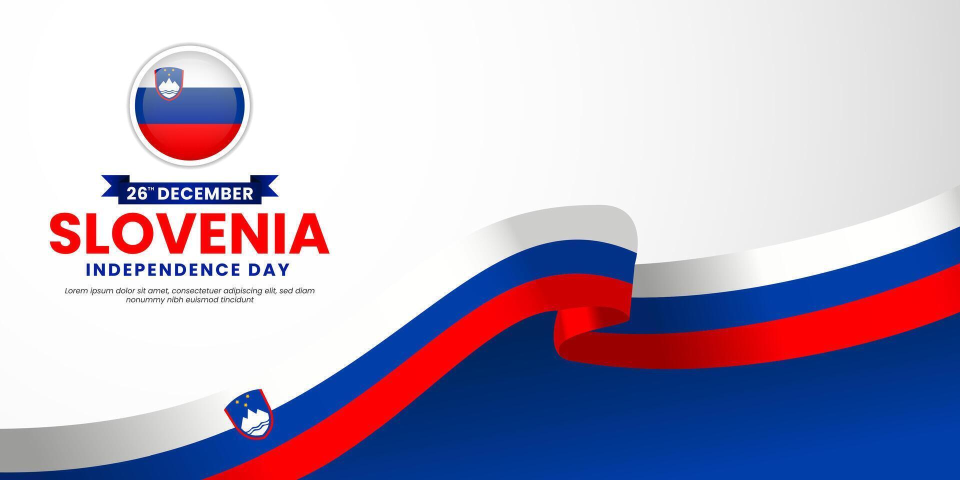 Slovenia ribbon flag for Independence and Unity day banner background with blank space area vector