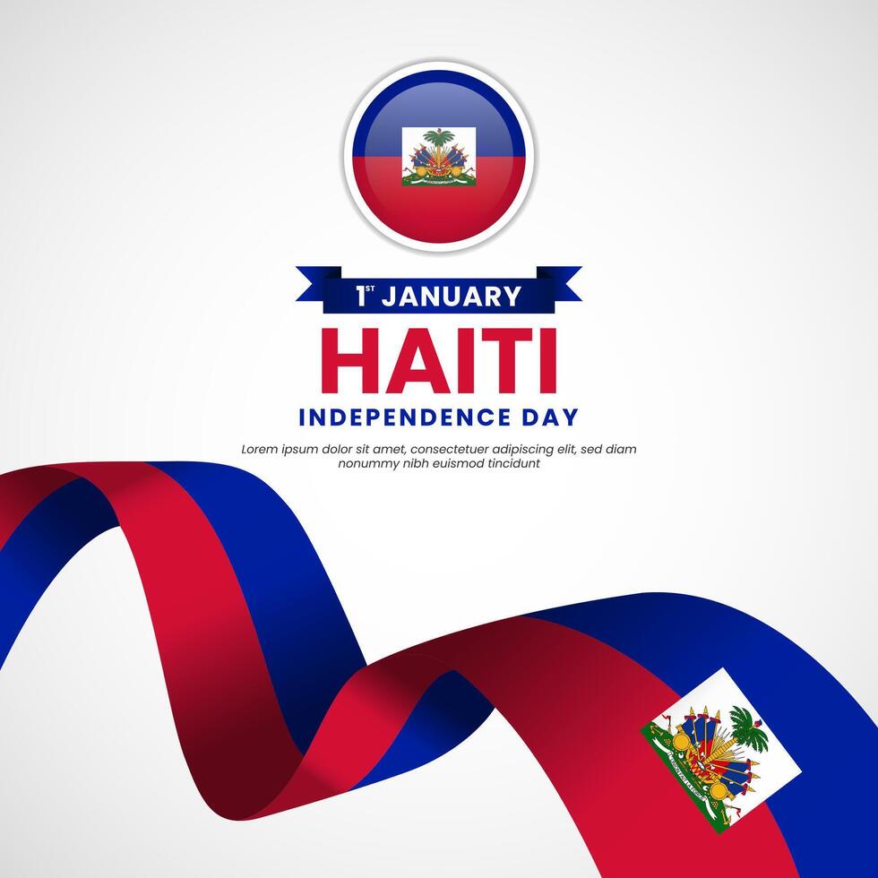Haiti Independence Day square banner Background Design for post, feed, greeting cards vector
