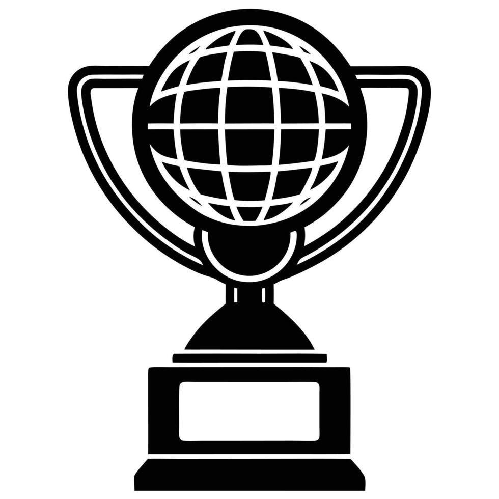 Disco Trophy Silhouette on White Background vector
