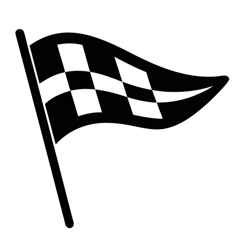 Rally Flag Silhouette on White Background vector