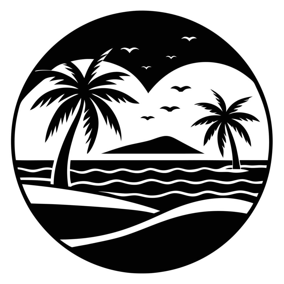 Beach Sand Silhouette on White Background vector