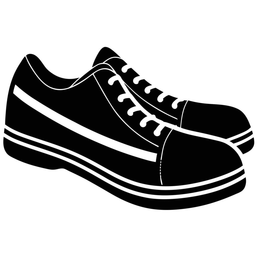 Bowling Shoes Silhouette on White Background vector