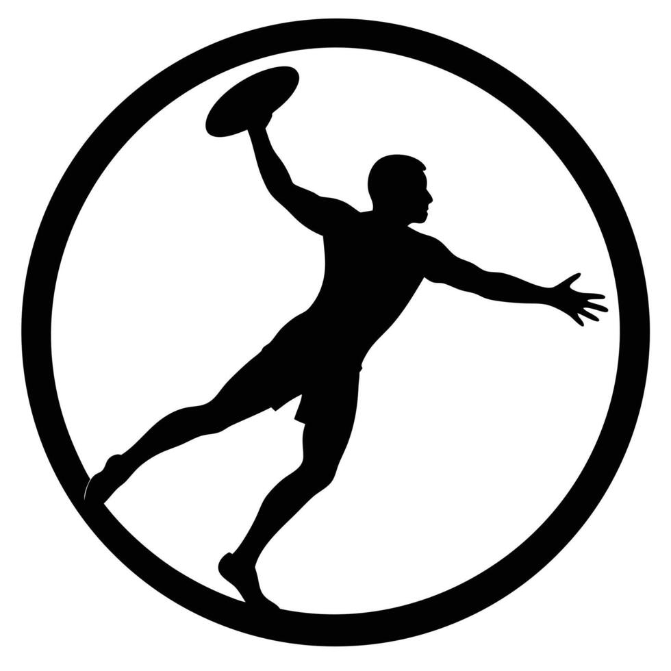 Frisbee Competition Silhouette on White Background vector