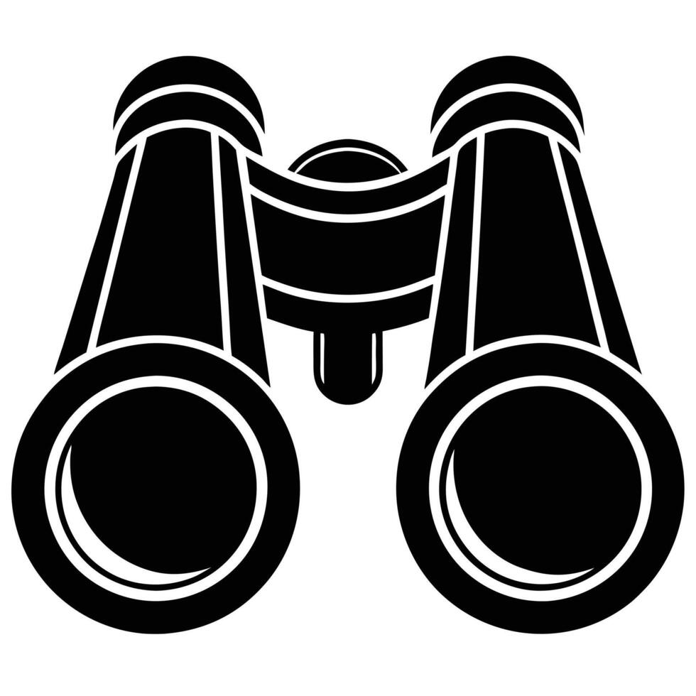 Binoculars Silhouette on White Background vector