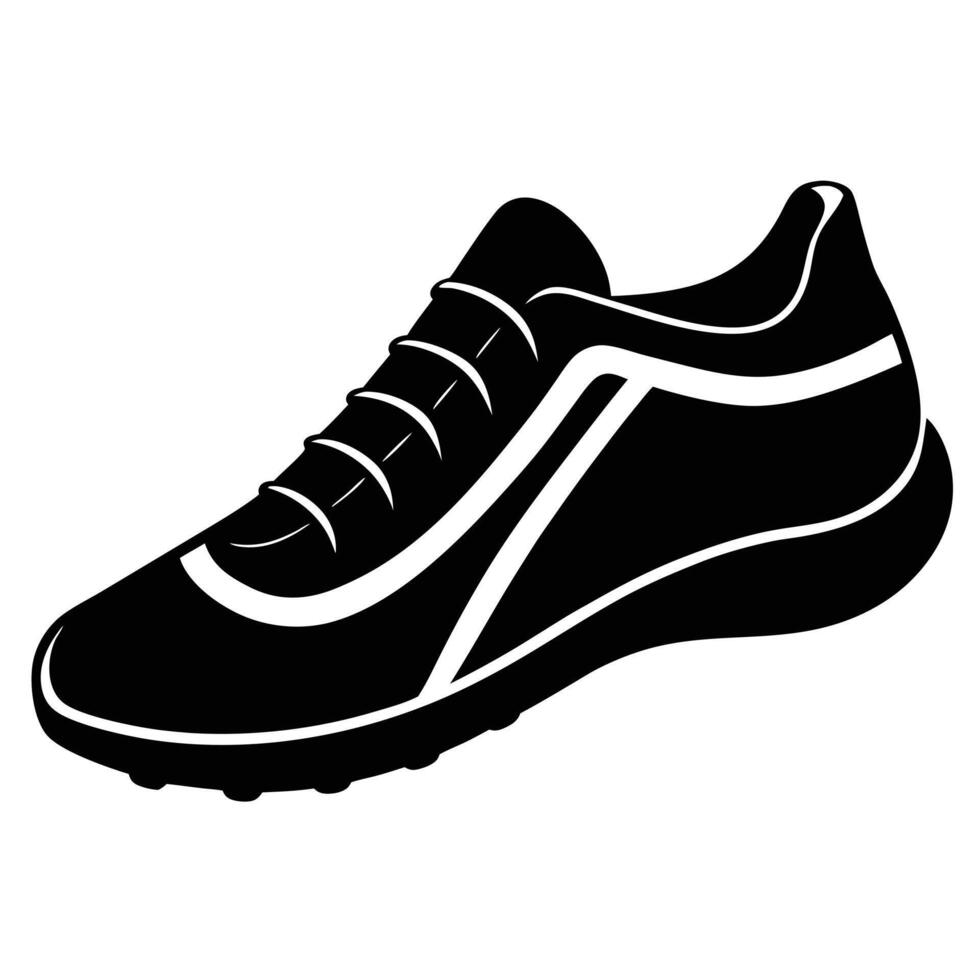 Sprinter's Shoes Silhouette on White Background vector