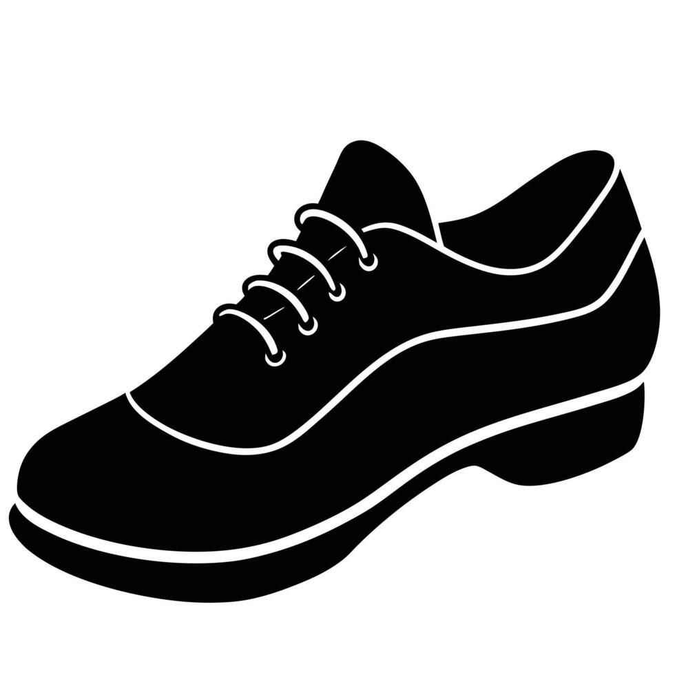 Zumba Shoes Silhouette on White Background vector