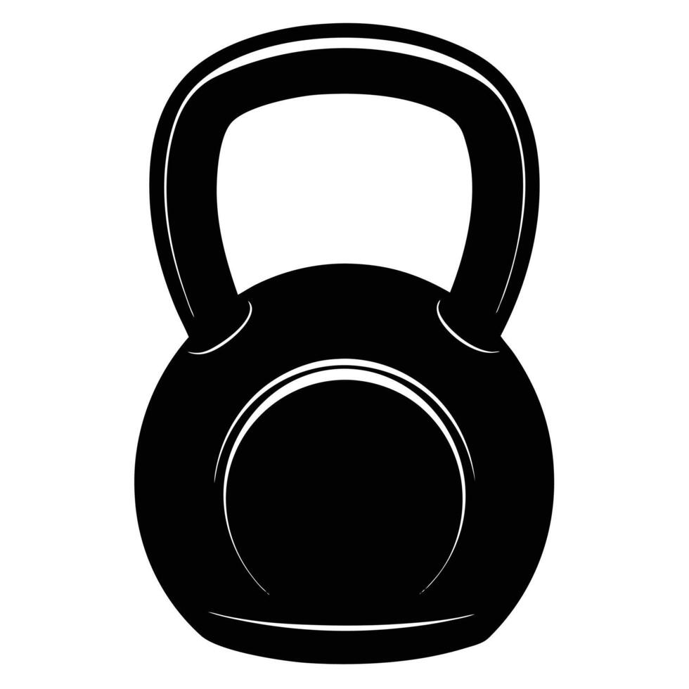 Adjustable Kettlebell Silhouette on White Background vector