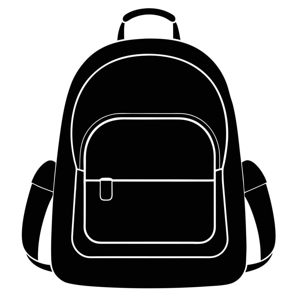 Backpack Silhouette on White Background vector