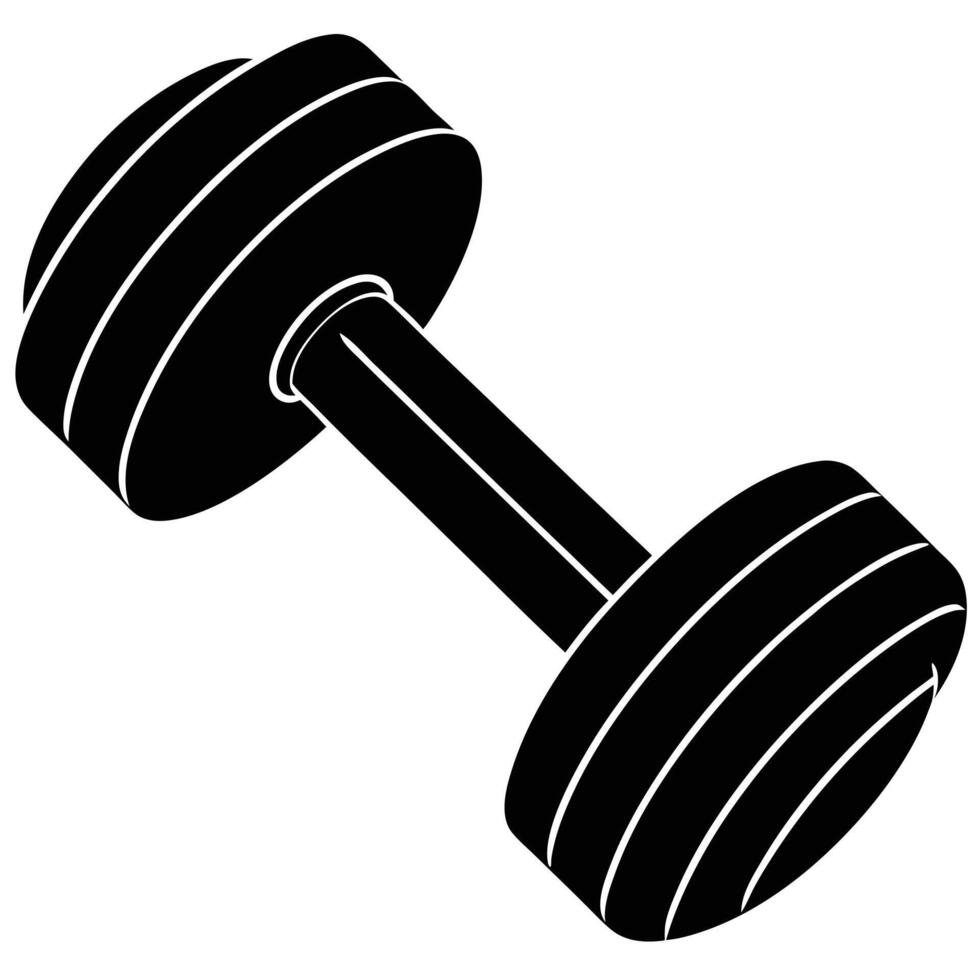 Dumbbell Silhouette on White Background vector