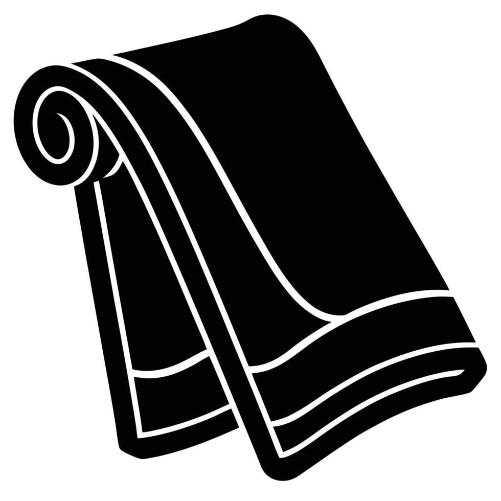 Workout Towel Silhouette on White Background vector