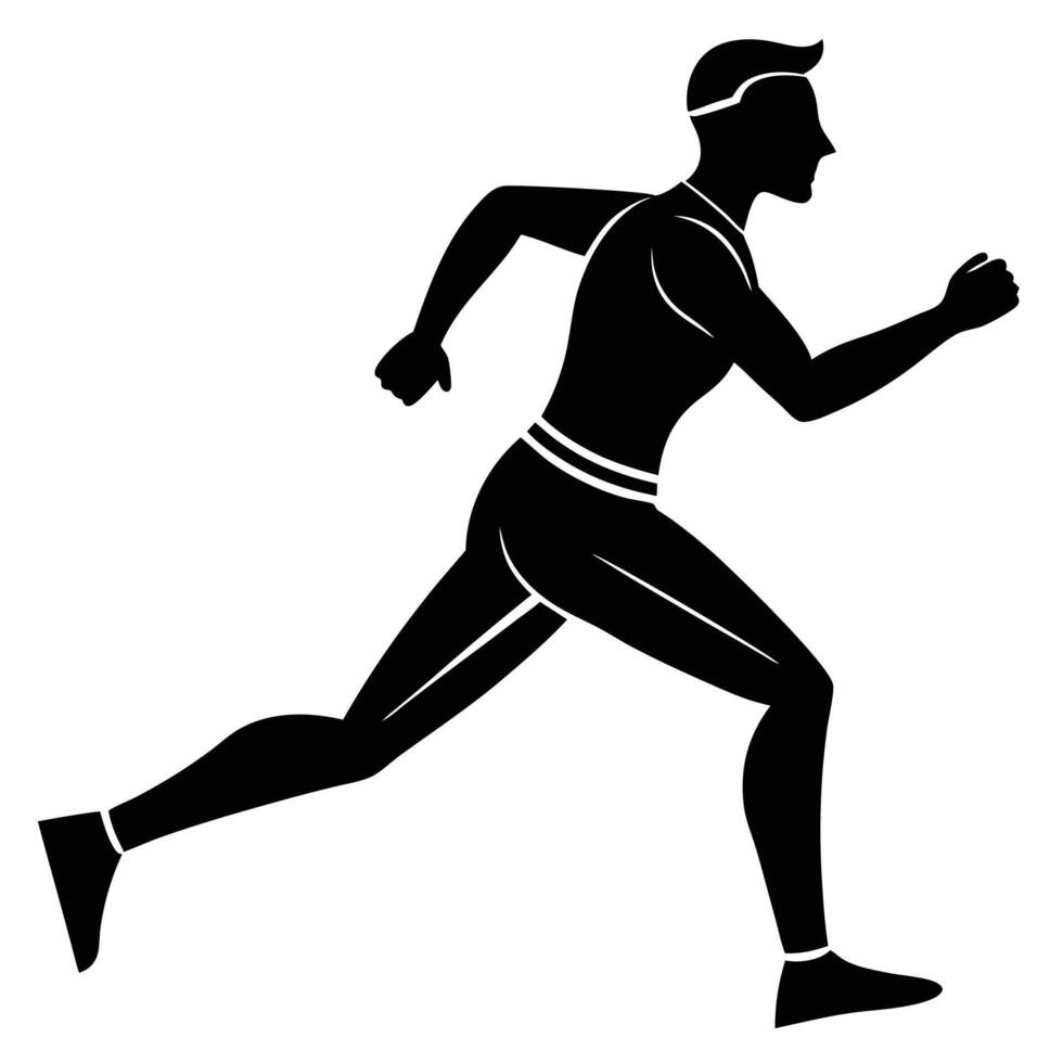 Running Coach Silhouette on White Background vector