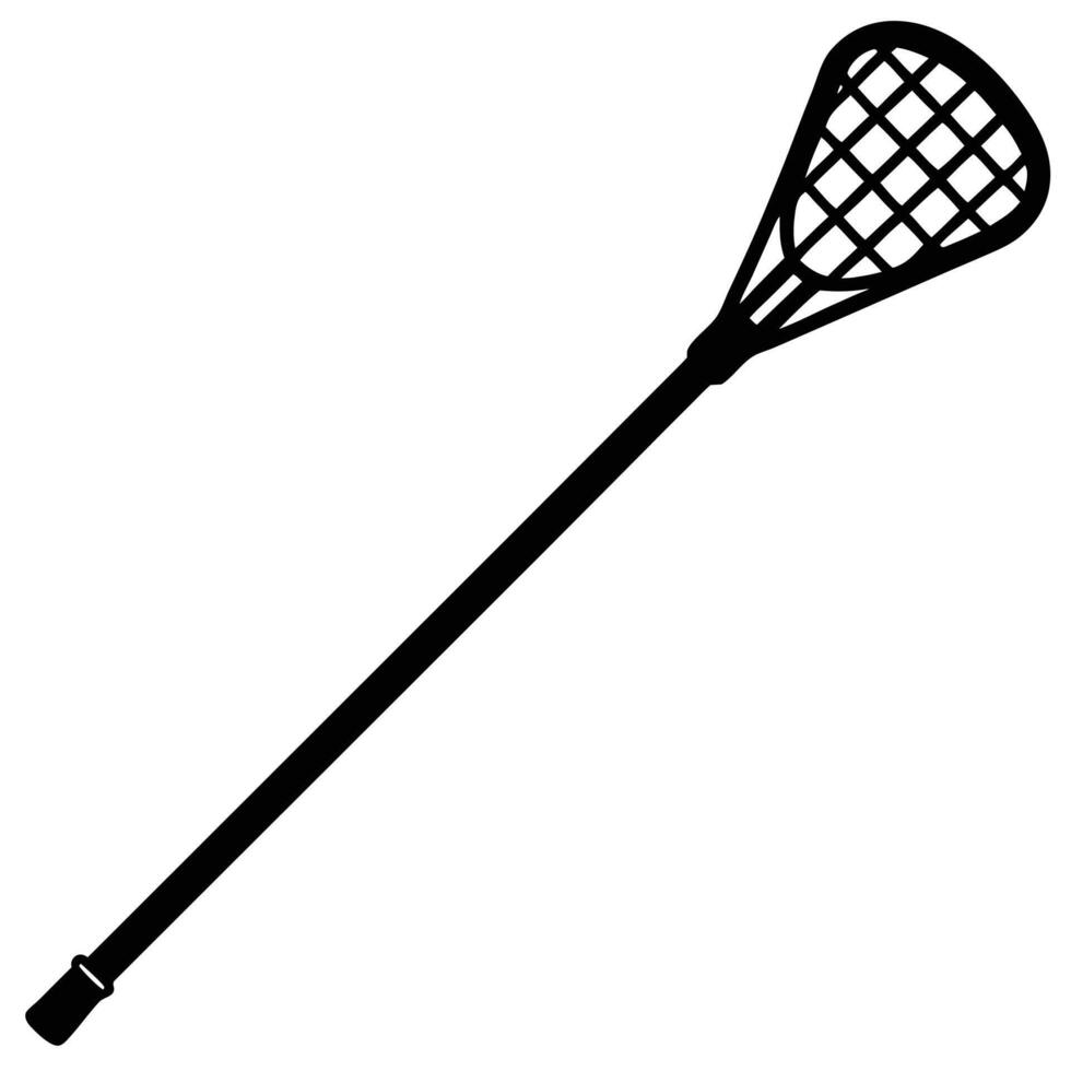 Lacrosse Stick Silhouette on White Background vector