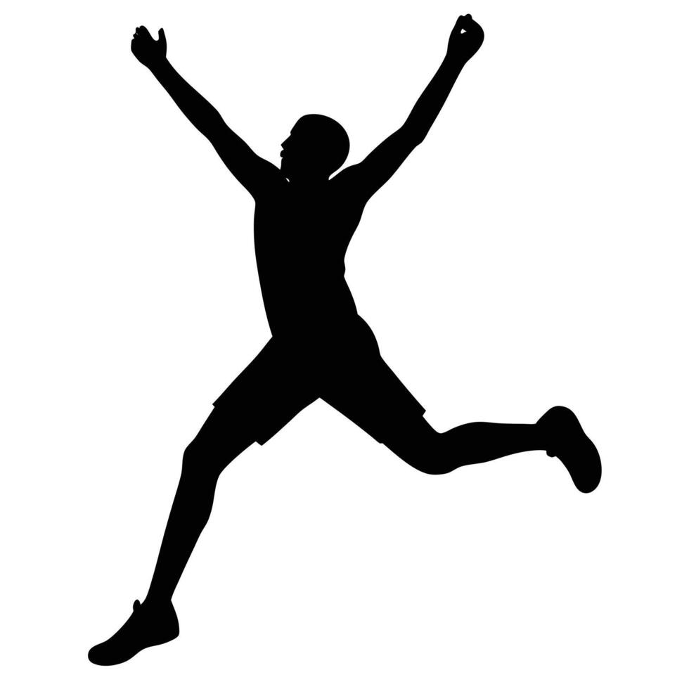 Jump Shot Silhouette on White Background vector