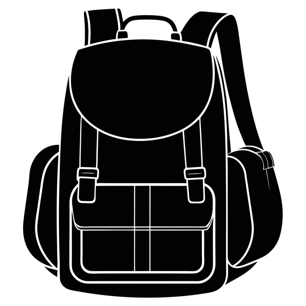 Backpack Silhouette on White Background vector