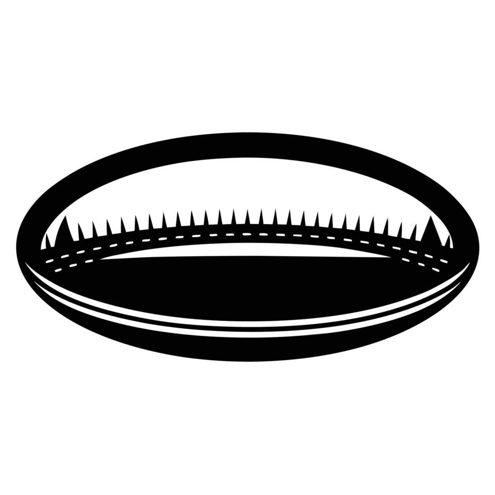 Frisbee Field Silhouette on White Background vector