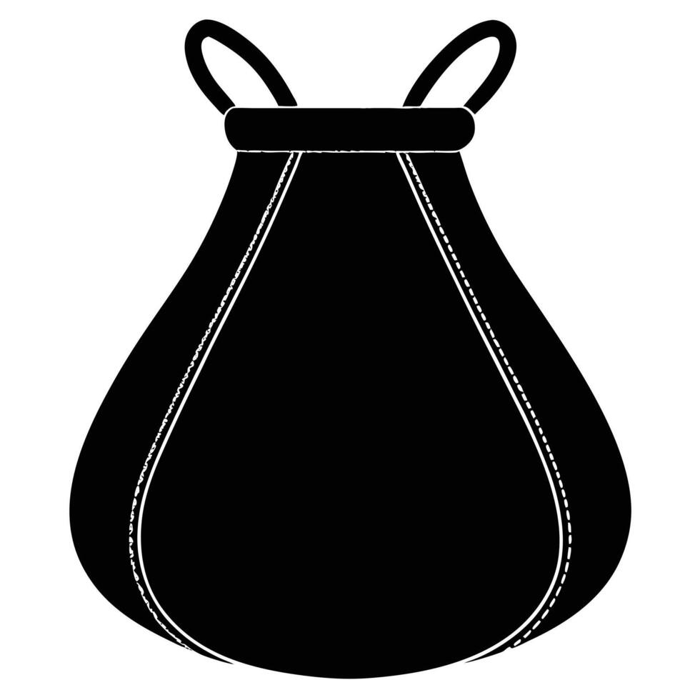 Chalk Bag Silhouette on White Background vector