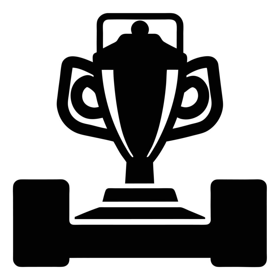 Formula Race Trophy Silhouette on White Background vector