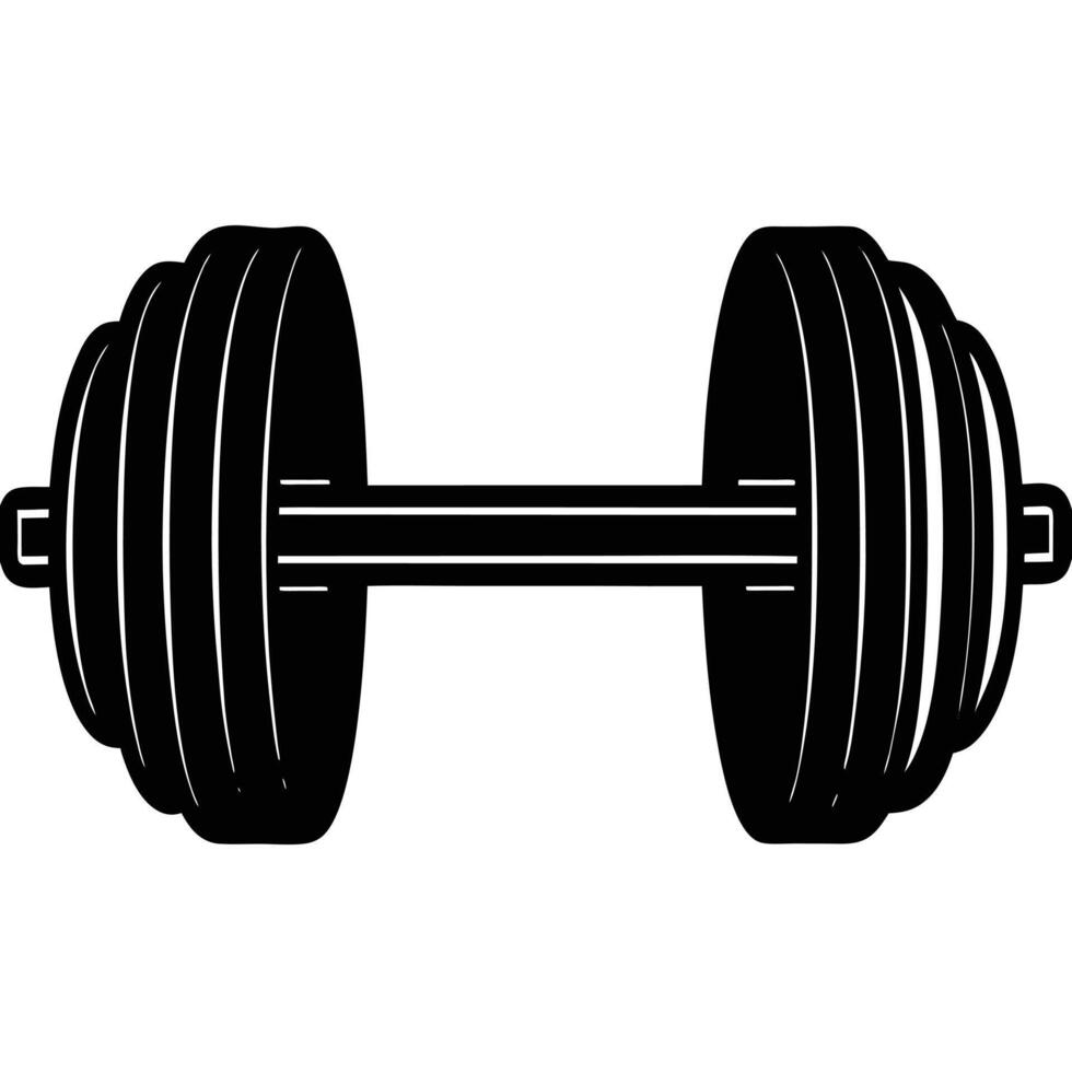 Adjustable Dumbbell Silhouette on White Background vector