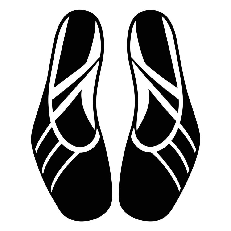 Ballet Shoes Silhouette on White Background vector