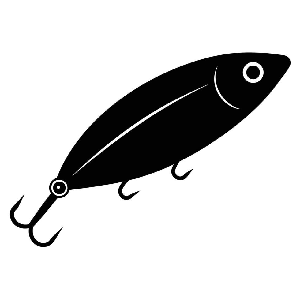 Fishing Lure Silhouette on White Background vector