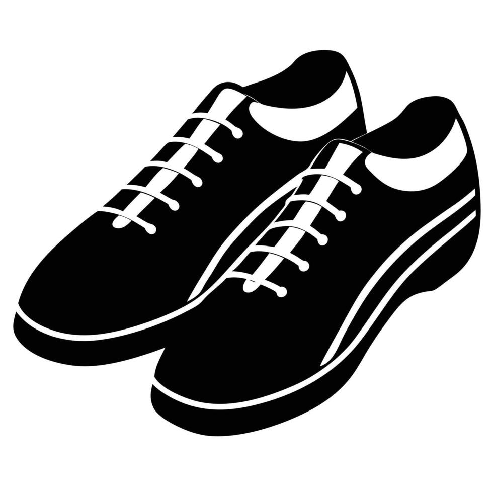 Bowling Shoes Silhouette on White Background vector