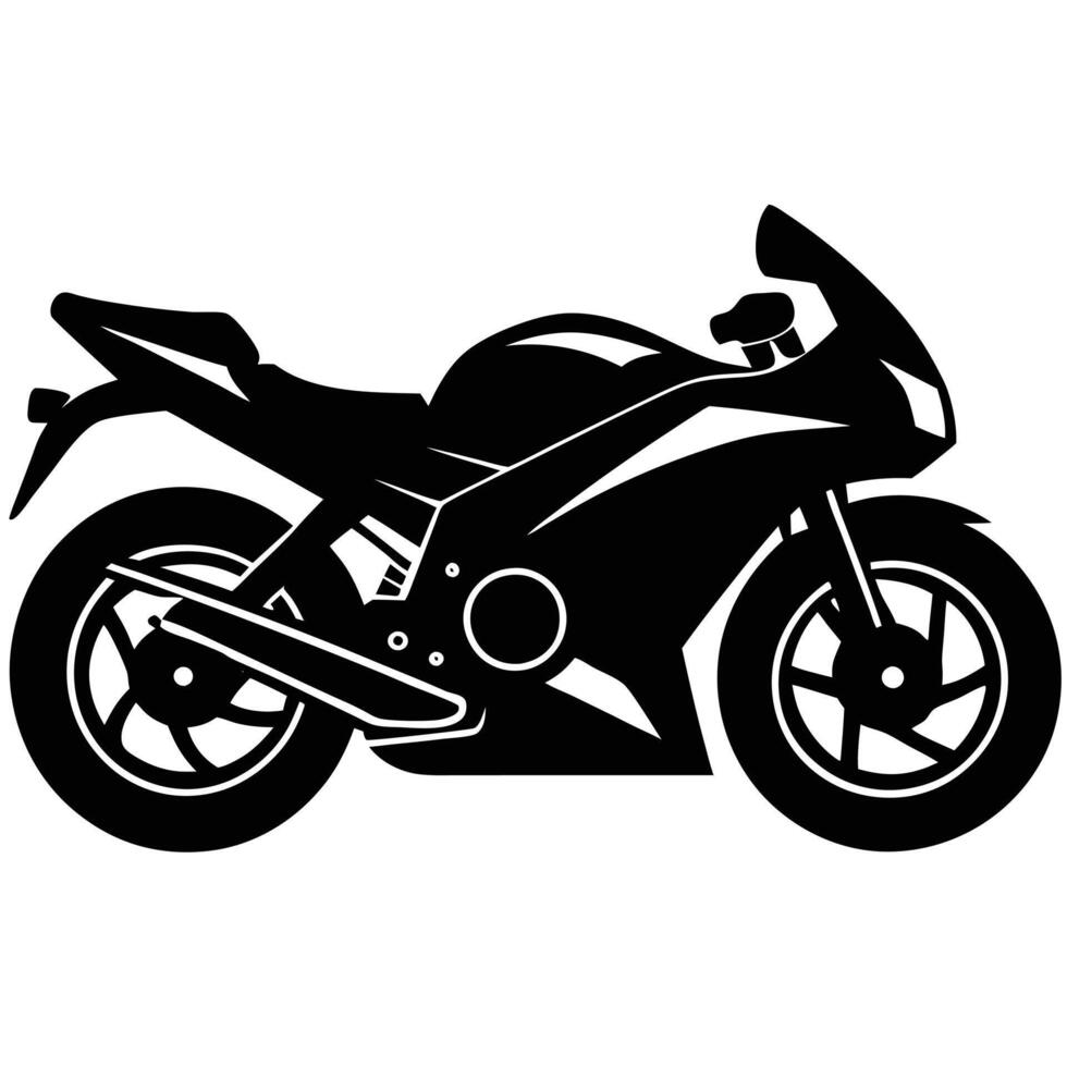 Racing Motorcycle Silhouette on White Background vector