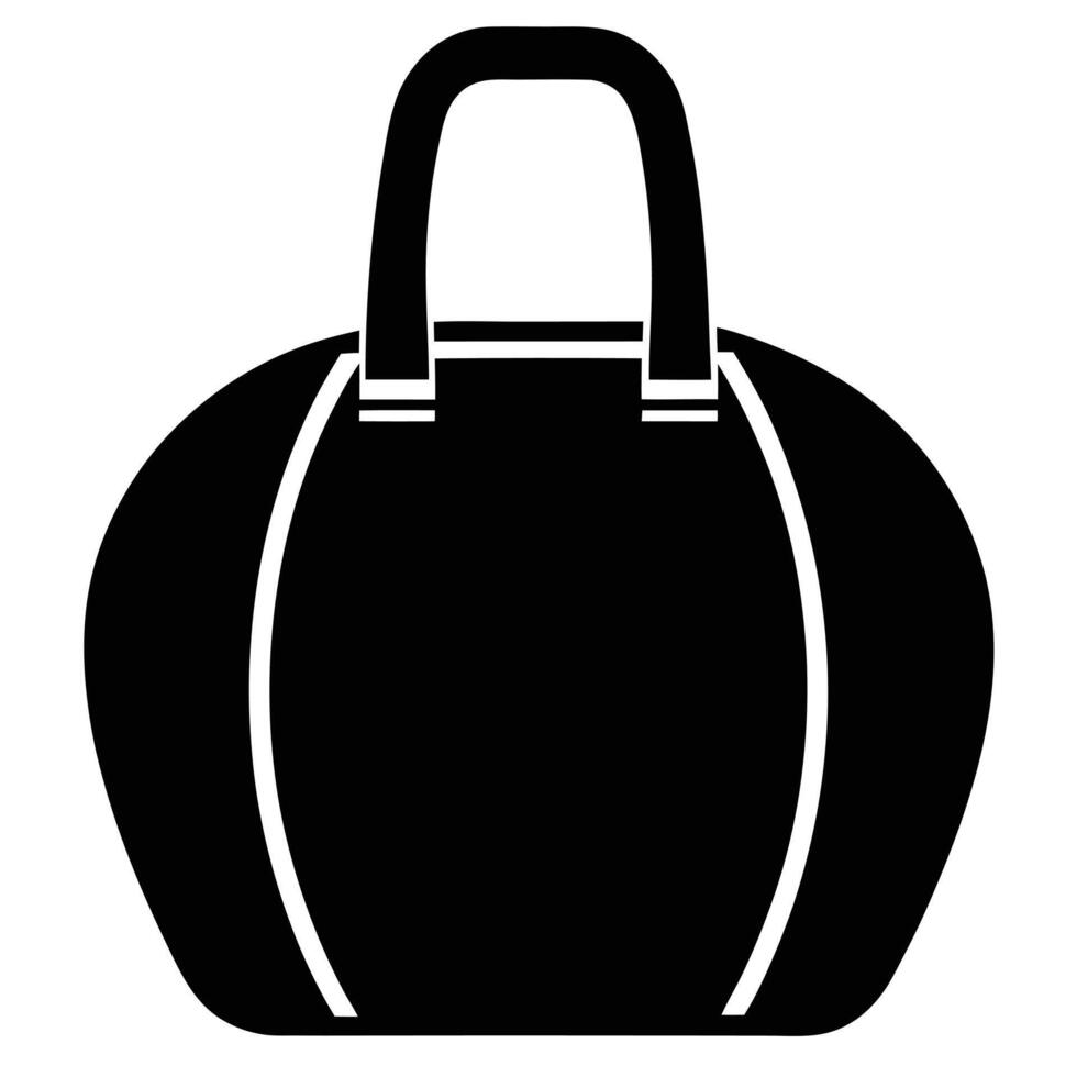 Bowling Bag Silhouette on White Background vector