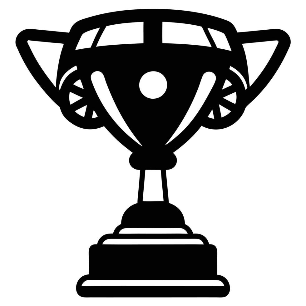 Rally Trophy Silhouette on White Background vector