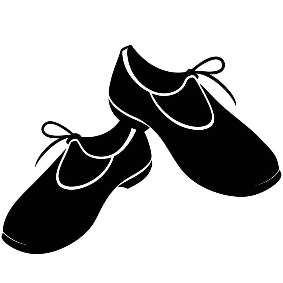 Dance Shoes Silhouette on White Background vector