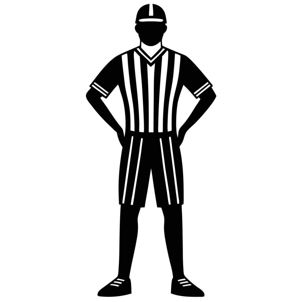 Referee Stand Silhouette on White Background vector