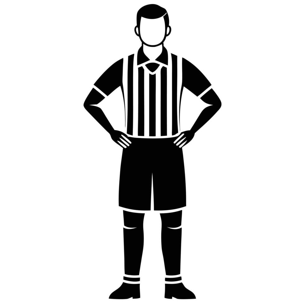 Referee Silhouette on White Background vector