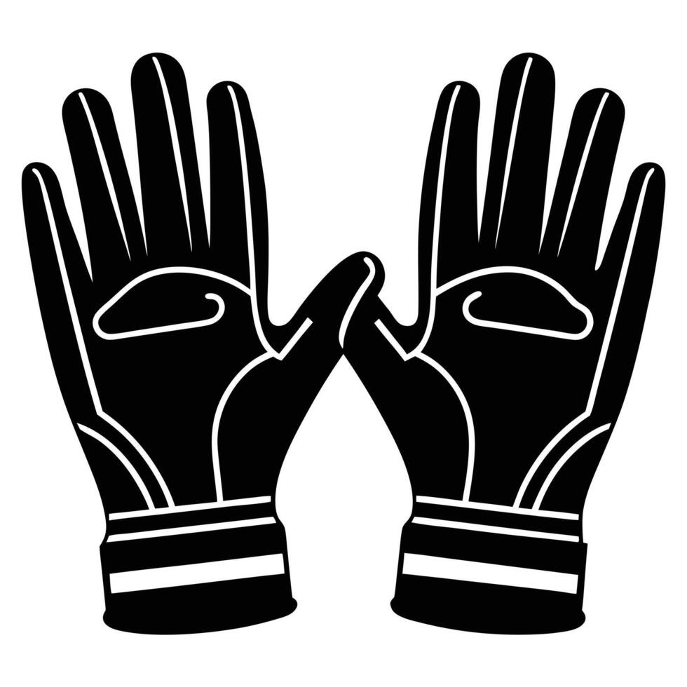 Motorcycle Gloves Silhouette on White Background vector