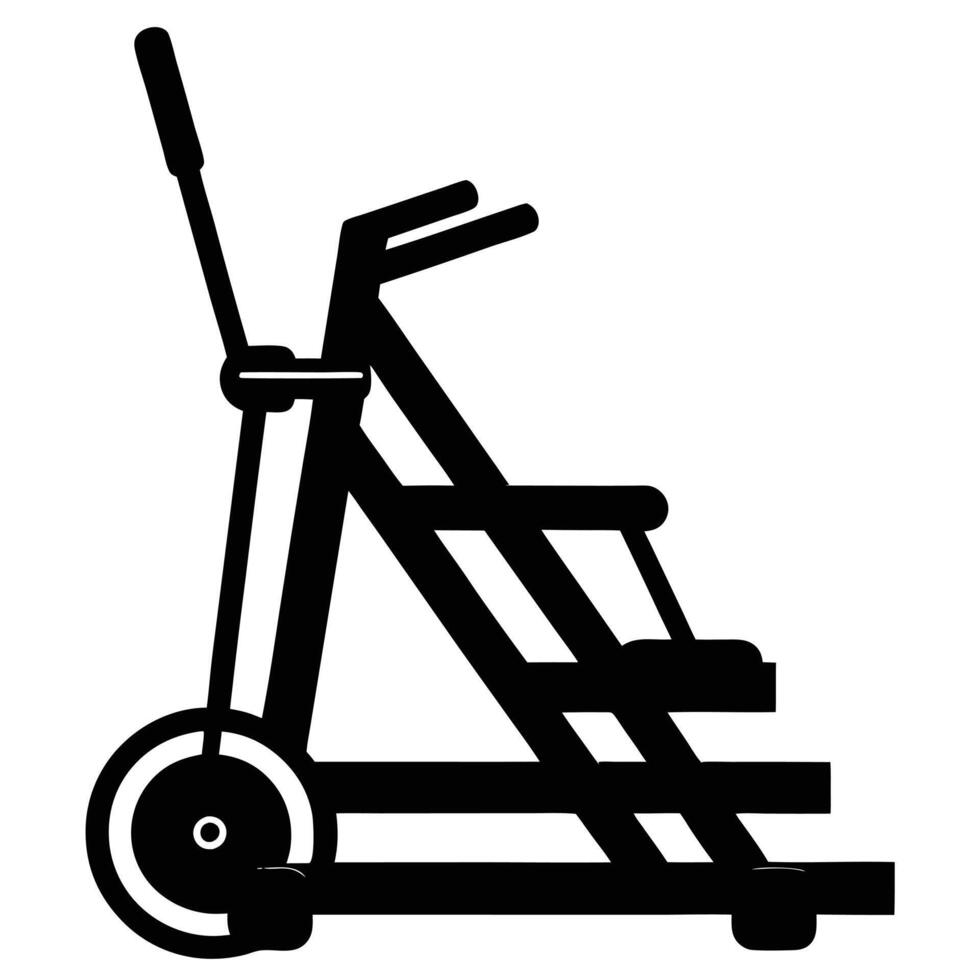 Stair Climber Machine Silhouette on White Background vector