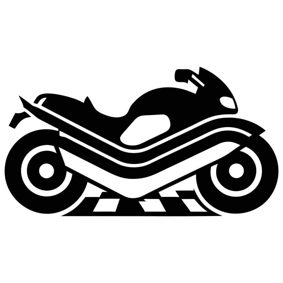 Motorcycle Race Track Silhouette on White Background vector