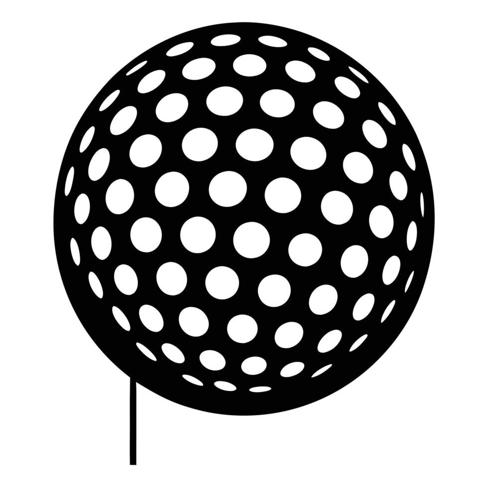 Mini Golf Ball Silhouette on White Background vector