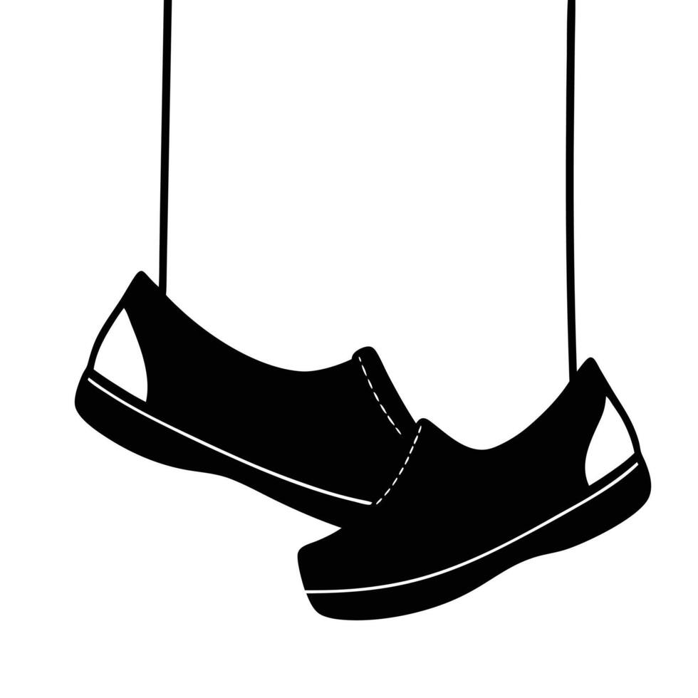 Swing Shoes Silhouette on White Background vector
