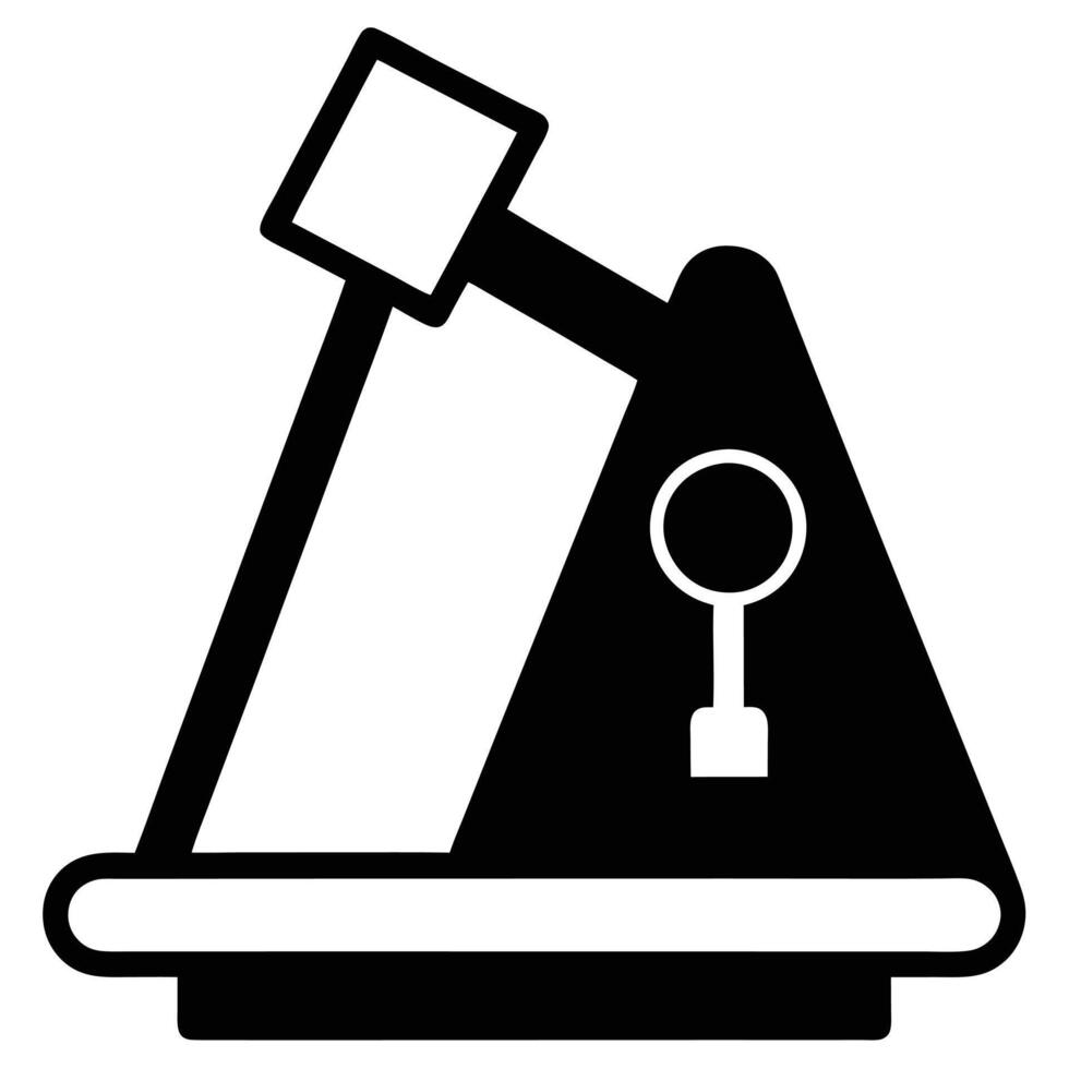 Treadmill Safety Key Silhouette on White Background vector