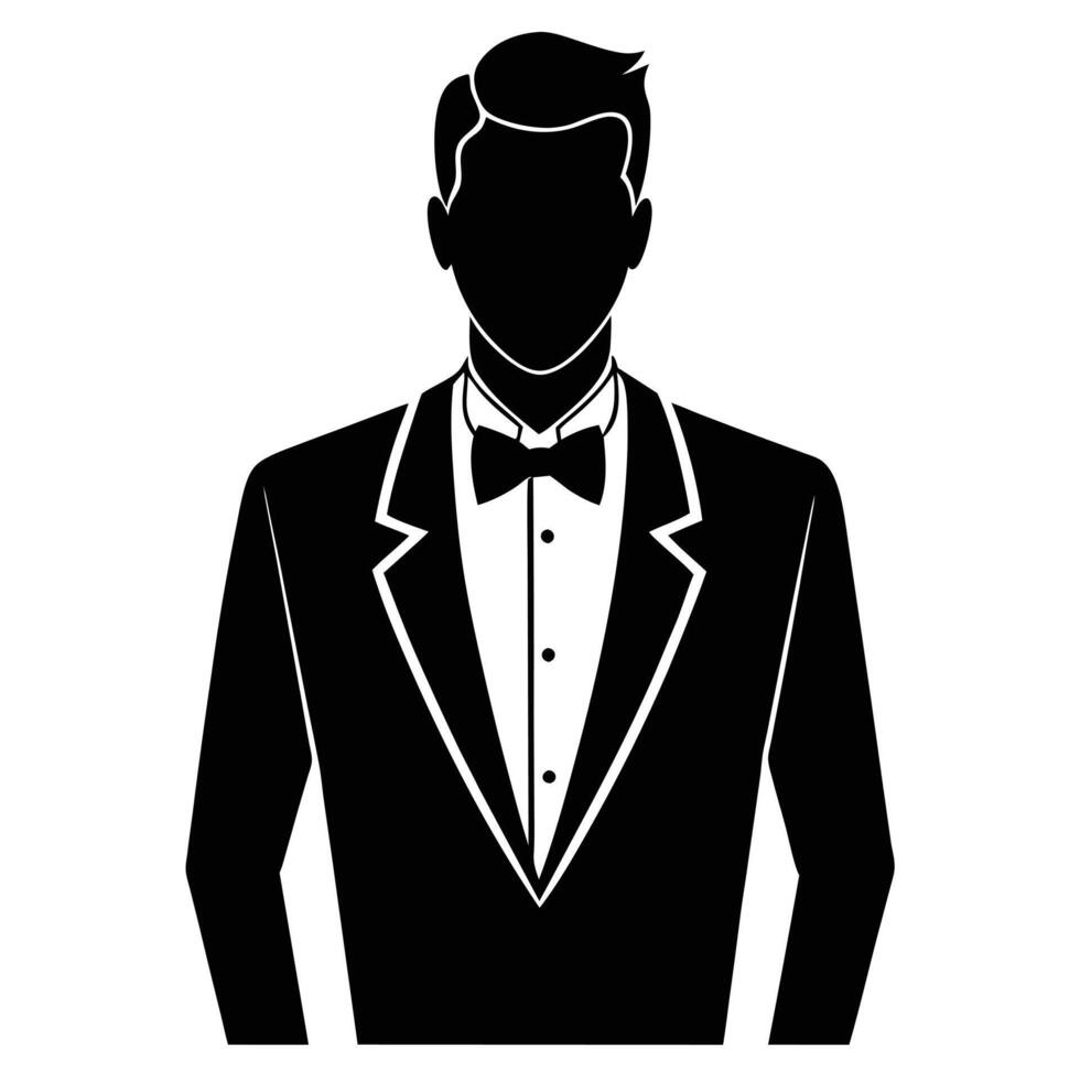 Groom Silhouette on White Background vector