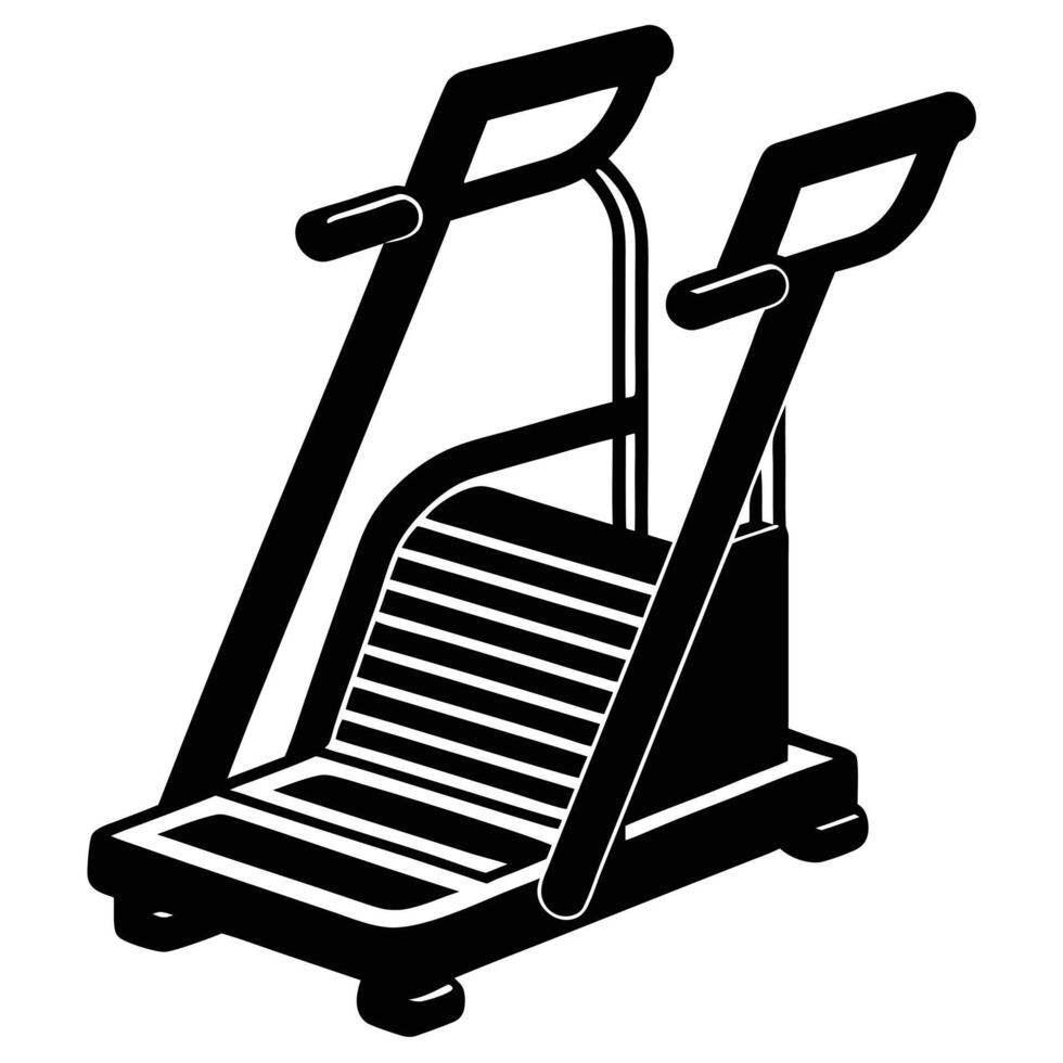 Stair Climber Console Silhouette on White Background vector