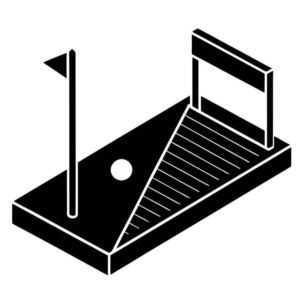 Mini Golf Obstacle Silhouette on White Background vector