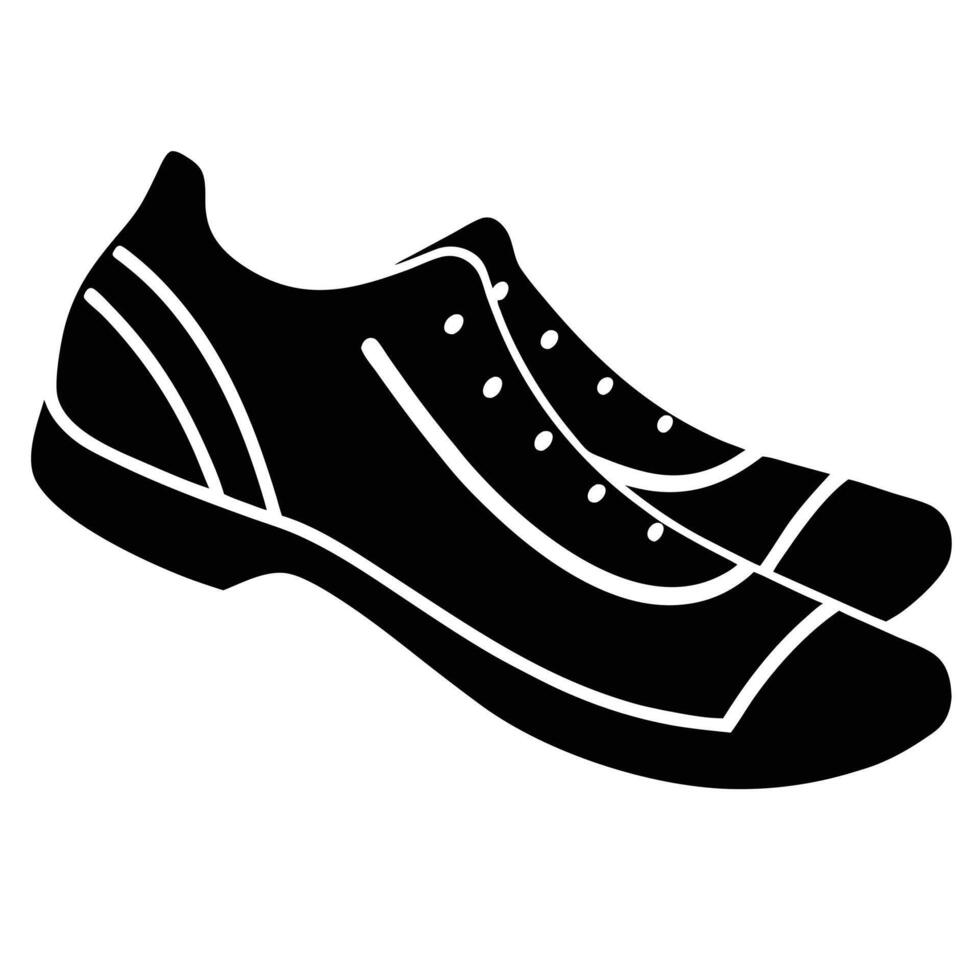 Cycling Shoes Silhouette on White Background vector