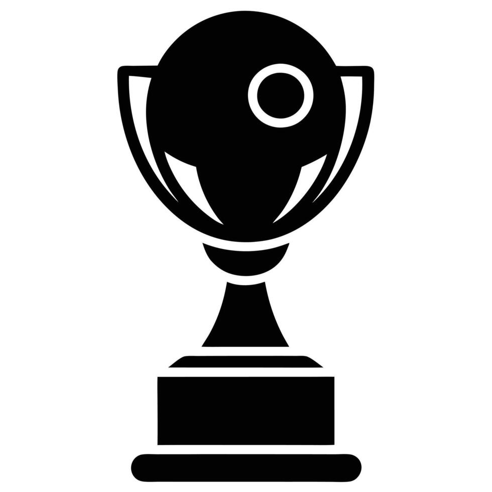 Dodgeball Trophy Silhouette on White Background vector