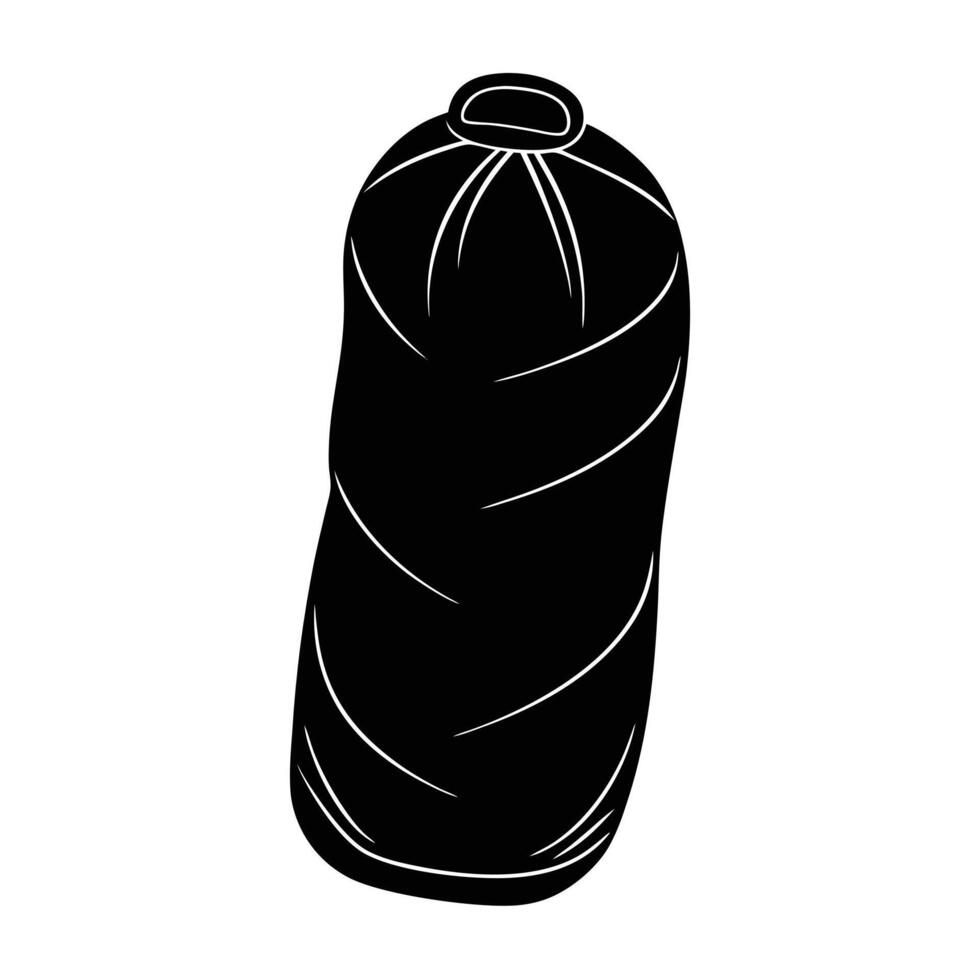 Sleeping Bag Silhouette on White Background vector