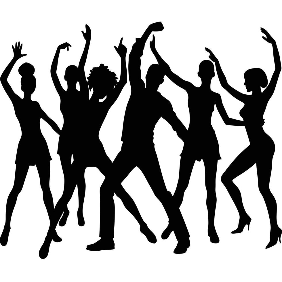 Zumba Party Silhouette on White Background vector